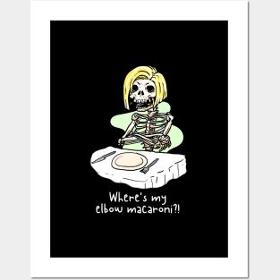 elbow macaroni skeleton funny Posters and Art